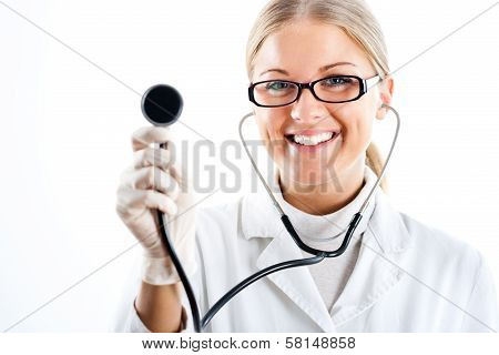 Female doctor with stethoscope