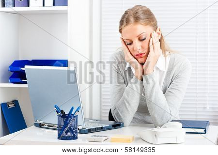 Bored businesswoman