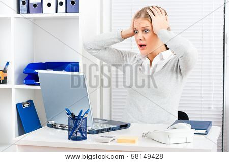 Shocked businesswoman
