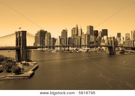 Brooklyn Bridge i Sepia