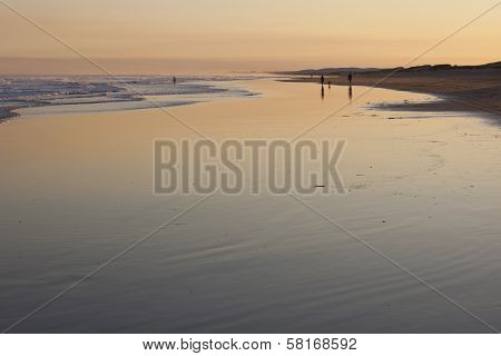 Sunset On Stockton Beach. Port Stephens. Anna Bay. Australia.