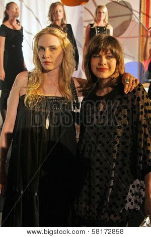Carmen Hawk and MIlla Jovovich  at the Los Angeles Debt of Jovovich-Hawk. Stoli Hotel, Hollywood, CA. 05-14-07