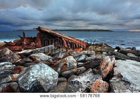 Storm Over Shipwreck At Sydney