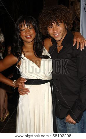 Monique Coleman and Corbin Bleu at the Launch Party for Mandy Moore's MBlem Clothing Line. Citizen Smiths, Hollywood, CA. 06-10-07