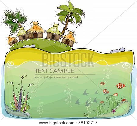 Paradise island Travel background 