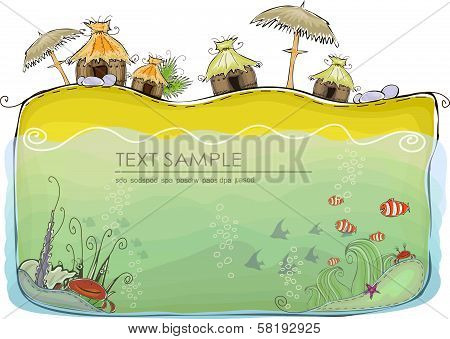 Paradise island Travel background 