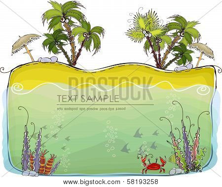 Paradise island Travel background 