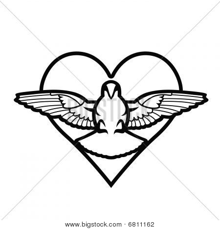 Dove, hart, Tattoo