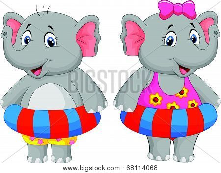 Elephant with inflatable ring