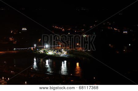 Night View Of Castiglion Della Pescaia, Italy