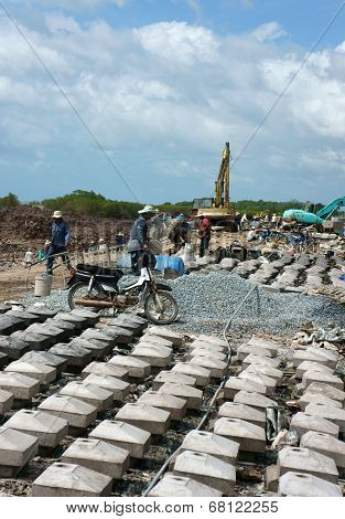 Breakwater Construction Site