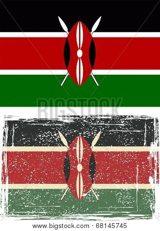 Kenyan grunge flag. Vector illustration