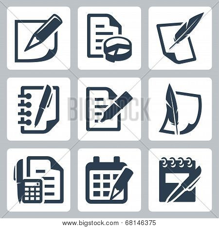 Paper Document Vector Icons Set