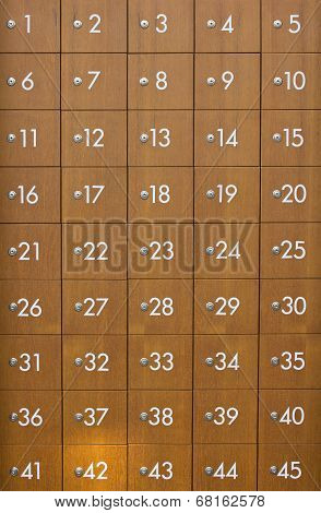 Wooden Postboxes Locker With Number.