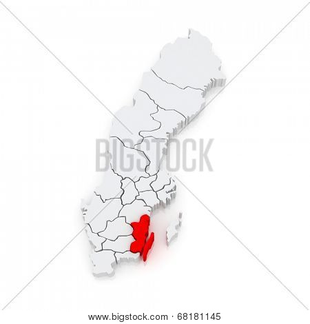 Map of Kalmar. Sweden. 3d