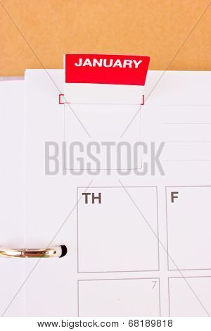 Monthly Pop-up Label In Blank Organizer.