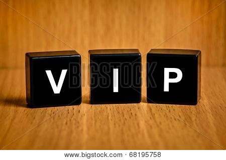 Vip Or Very Important Person Word On Black Block