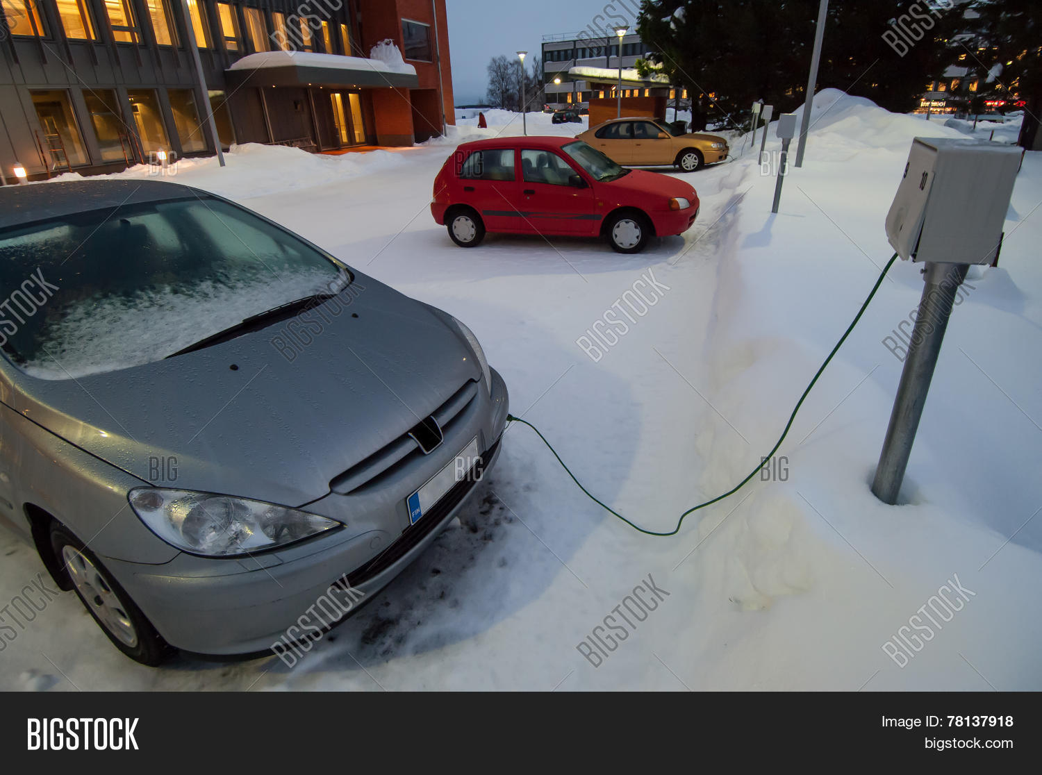 Block Heater Pole On Parking Image & Photo Bigstock