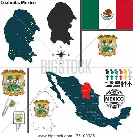 Map Of Coahuila, Mexico