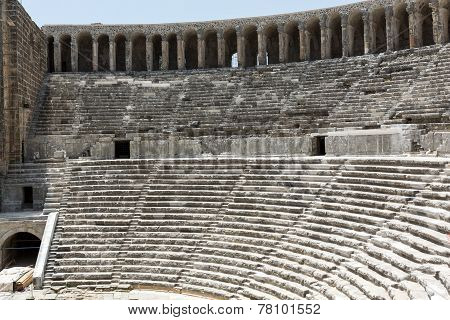 ruins of ancient amphitheater in Aspendos Antalya Turkey