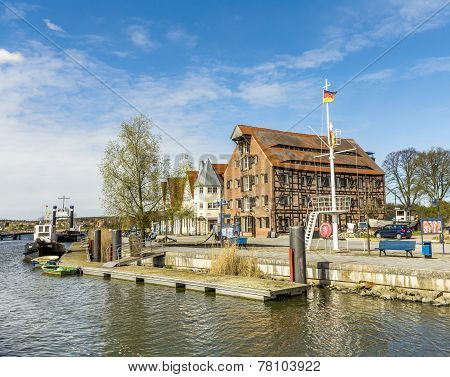 View To Riverside Of Old Village Of Wolgast