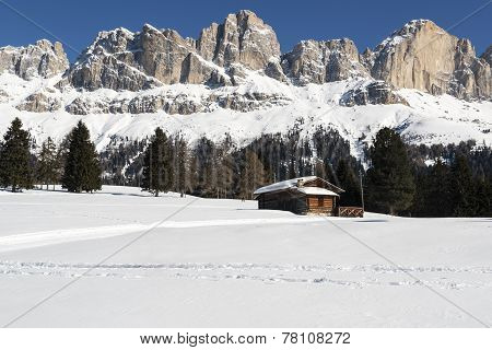 Ski Slope In The Dolomites