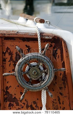 Old boat wheel