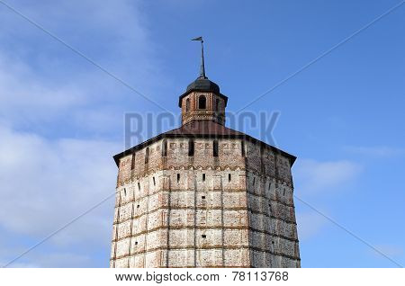 Upper Part Of Tower In Ancient Russian Monastery