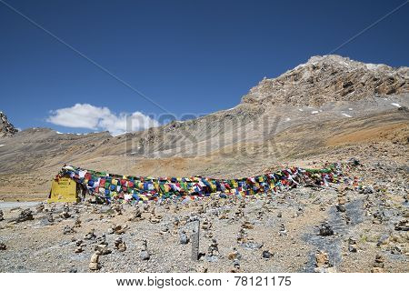 Prayer Flags On Nakeela Pass
