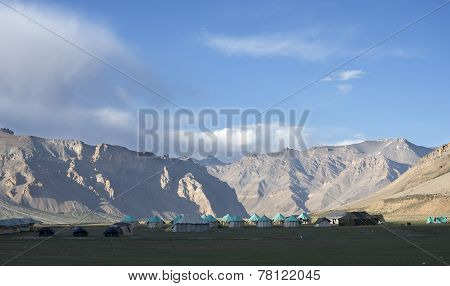 Camping In High Mountain Valley