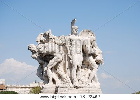 Sculpture at Vittorio Emanuele II Bridge, Rome, Italy