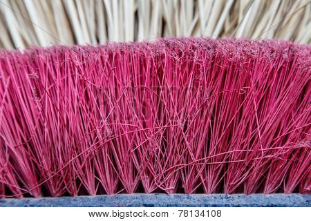 Broom Of Straw And New Broom Closeup