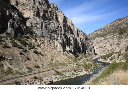 Gama de la montaña y río - Wyoming