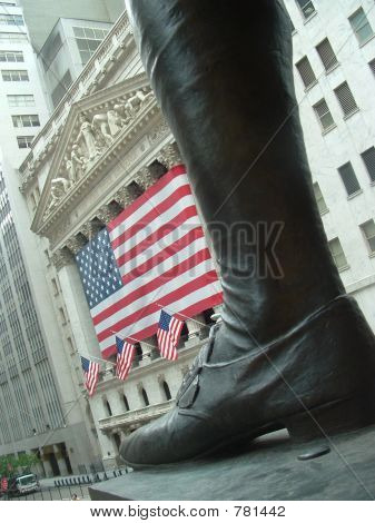 amerikanische Flagge an Börse