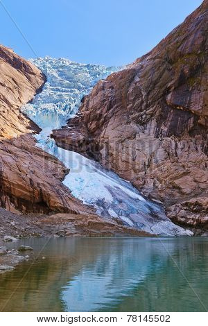 Briksdal glacier - Norway - nature and travel background