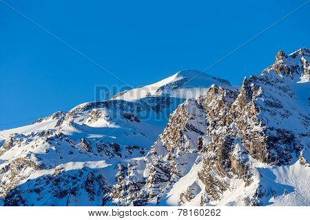 Morning view of the mountain La Grande-Motte.