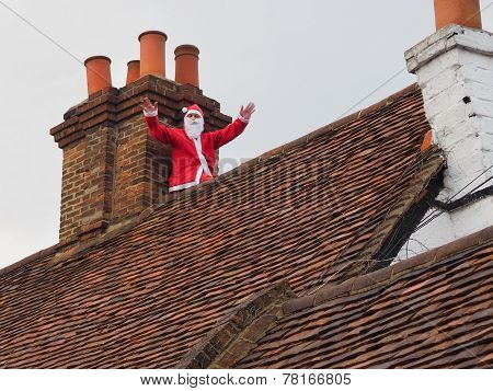 Father Christmas On Roof Top