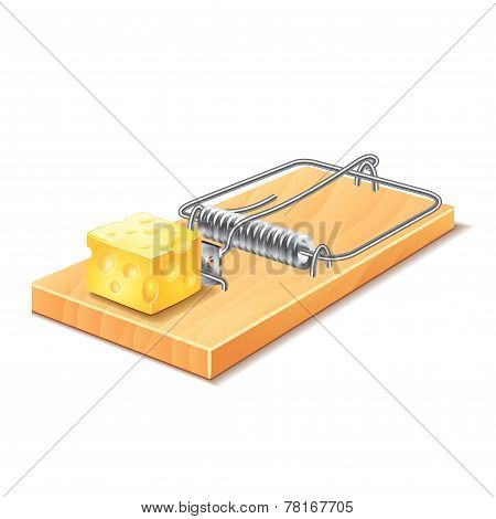 Mousetrap Isolated On White Vector