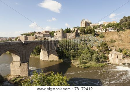 Saint Martin Bridge over the Tagus river. Toledo. Spain.
