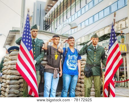 Checkpoint Charlie Touristic Attraction In Berlin