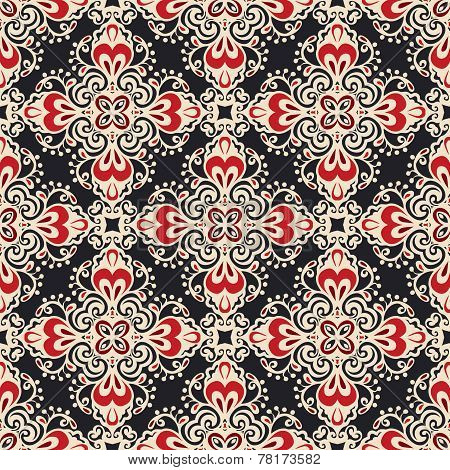 Damask seamless ornamental  motif vector pattern