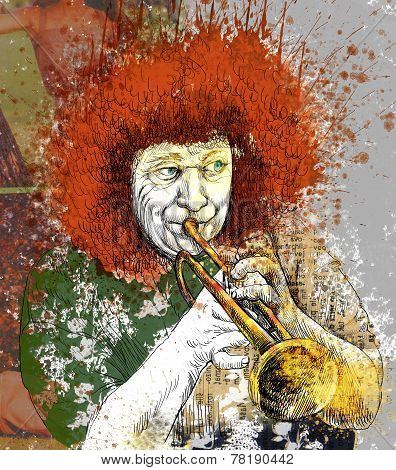 Musician: Trumpet Player (mixed Media Art)