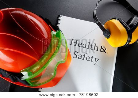 Goggles, Earphones And Red Helmet