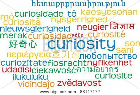Background concept wordcloud multilanguage international many language illustration of curiosity