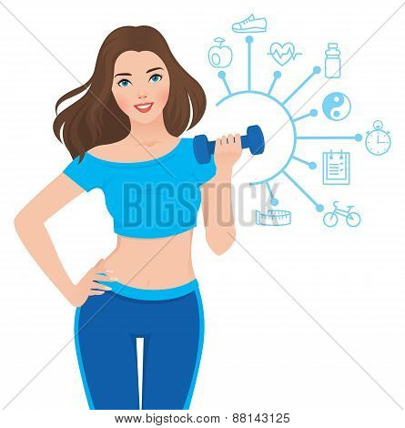 Beautiful Slim Girl And Components Of Its Success Infographics