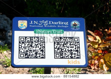 SANIBEL, FLORIDA - DECEMBER 7: iNature Trail Digital Sign Ding Darling Wildlife Refuge 2011