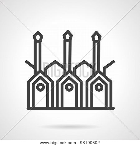 Wood processing line vector icon