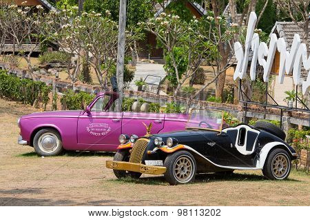 Two Retro Cars. Pai, Thailand