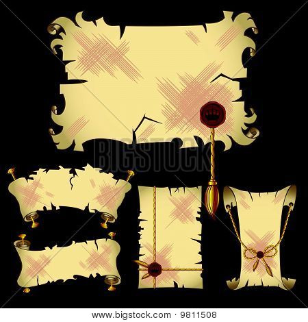 Gammalt pergament banners
