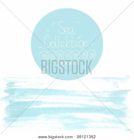 Watercolor sea background